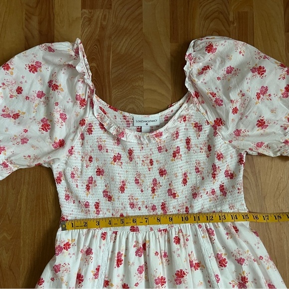 LoveShackFancy Cosette Pink and White Smocked Cotton Dress sz L (IRL schmedium) - Picture 10 of 11